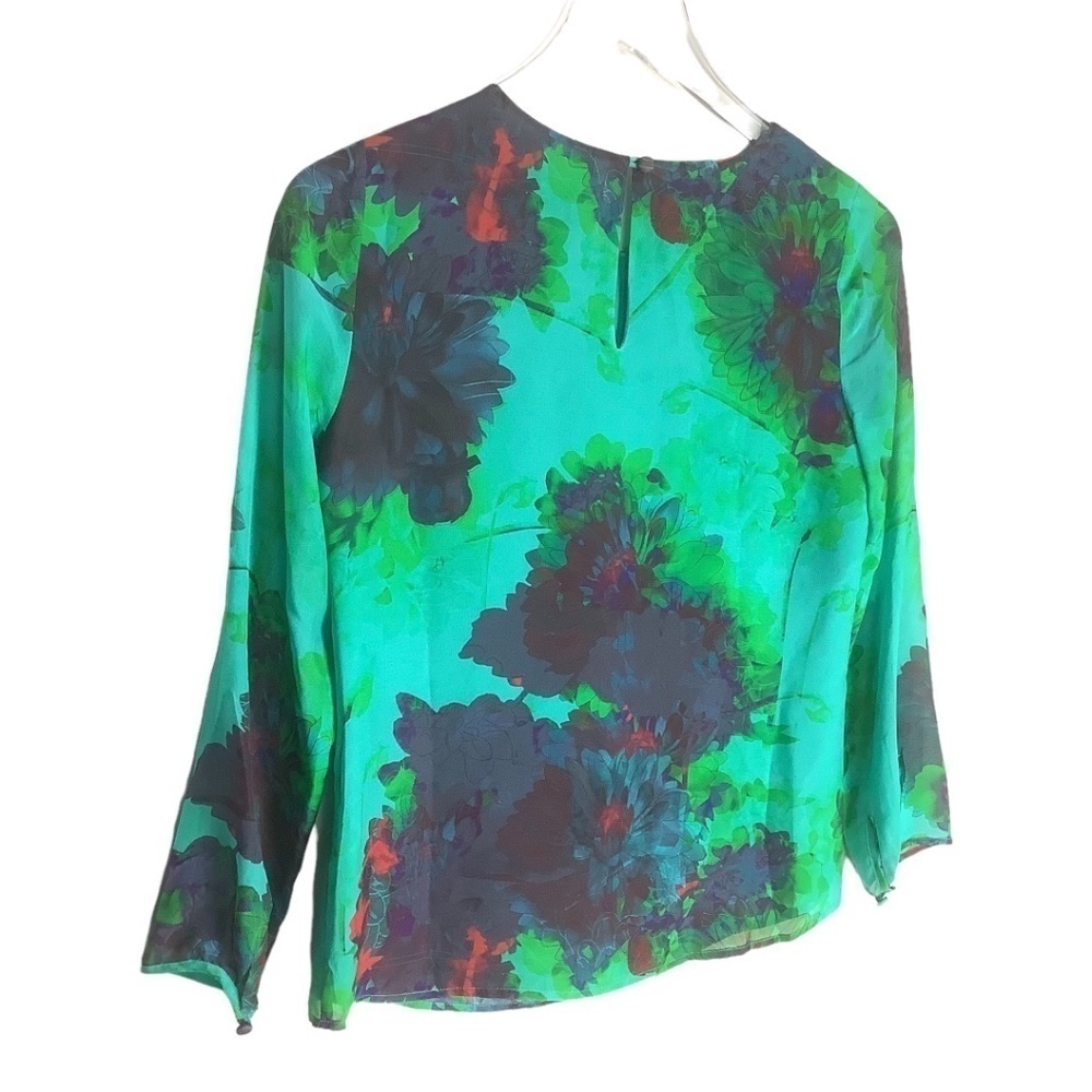 J. Crew Silk Hothouse‎ Floral Blouse 00 - Picture 8 of 10